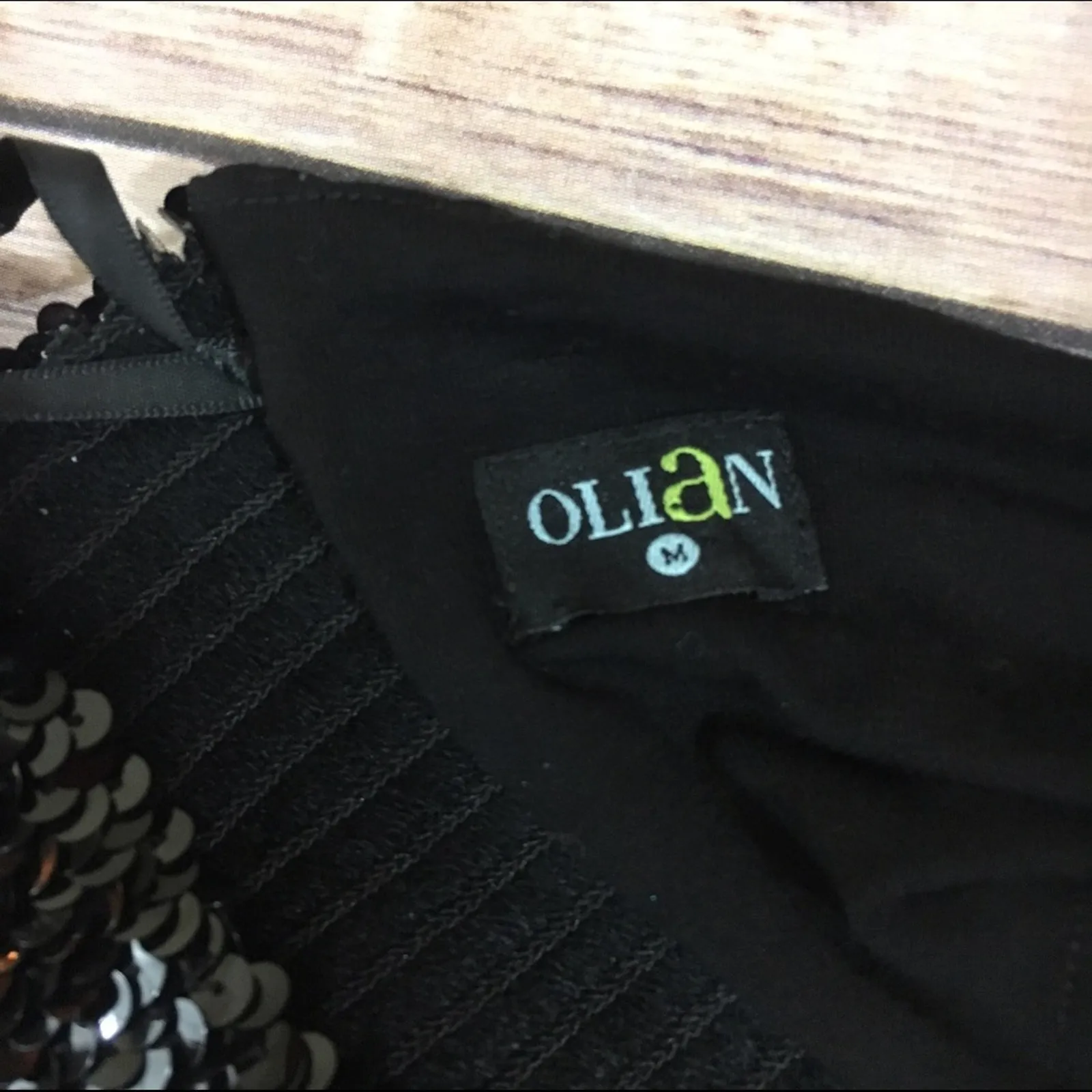 Olian‎ Womens Top Size Medium Black Sequined Knit Strapless Maternity Sequins - Image 5