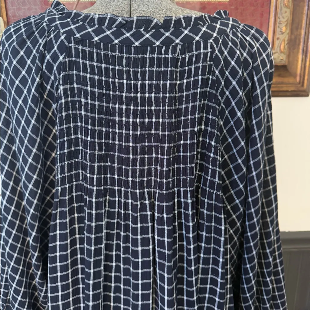 Maeve Anthropologie Sara Button Front Smocked Shirt Dress ~ Size XL 🧡🍄 - Image 6