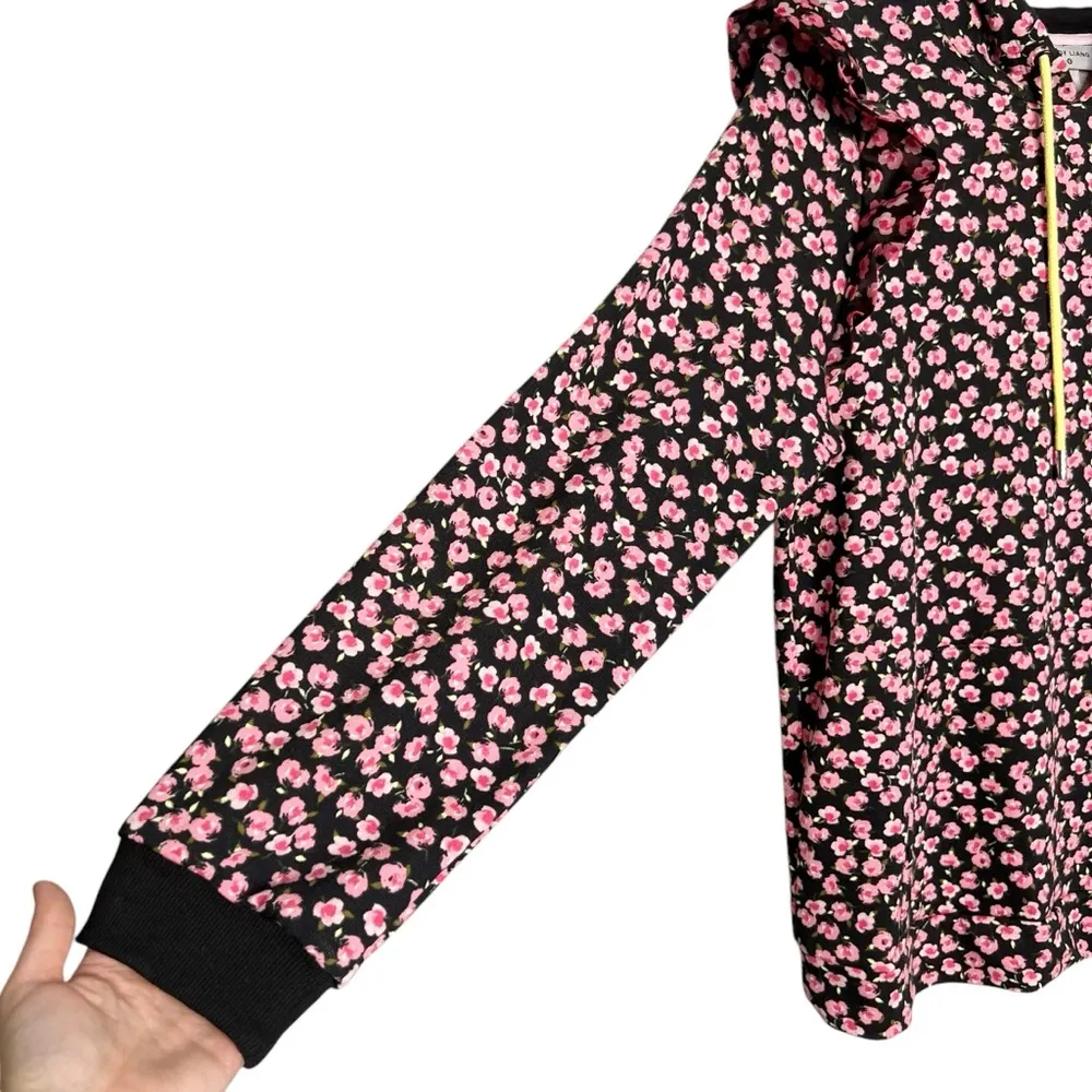 Sandy Liang X Target Pink Ditsy Floral Ruffle Hoodie Pullover - Image 4