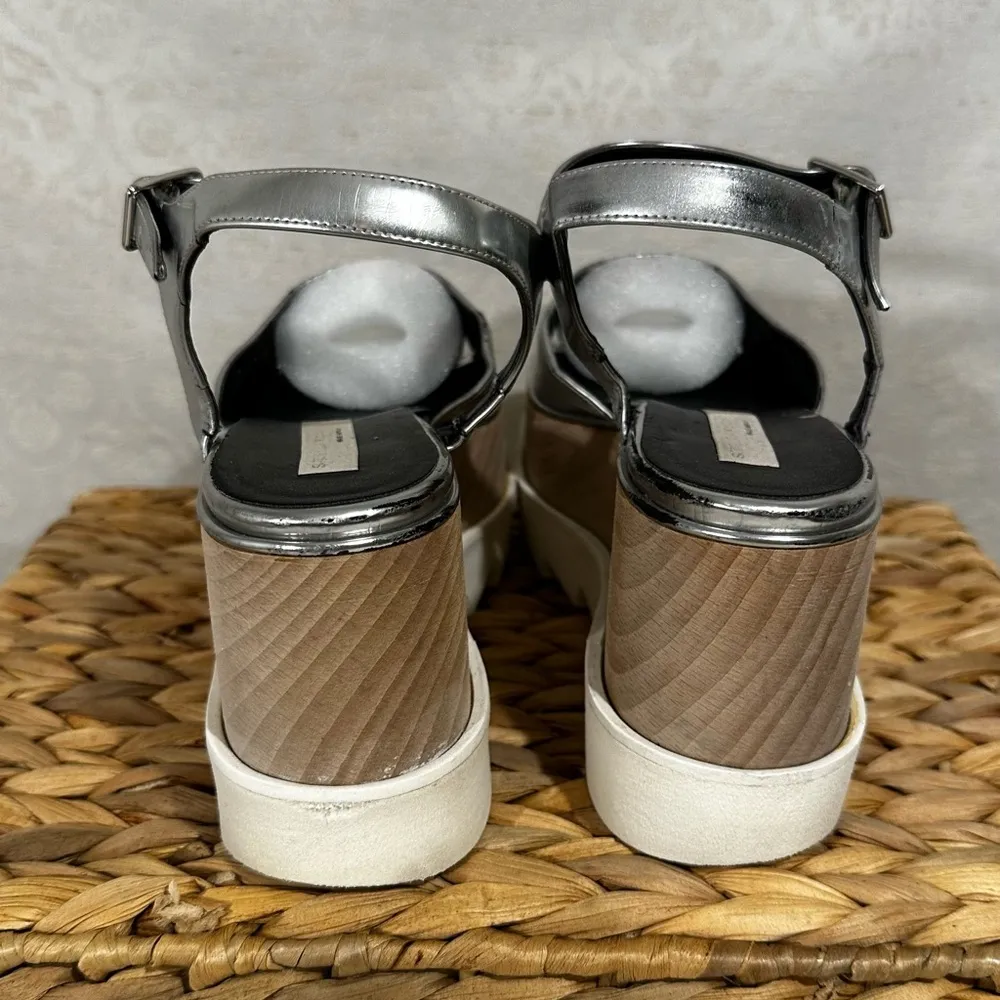 Stella McCartney Elyse Indium Star Platform Sandals Silver Metallic Size 36.5 - Image 6