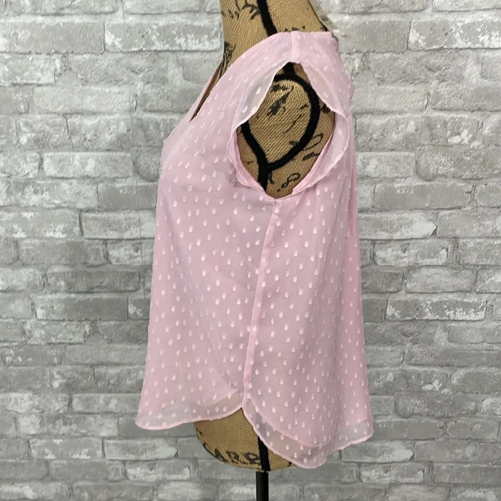 Loft Pink Swiss Dot Flowey Top - Image 2