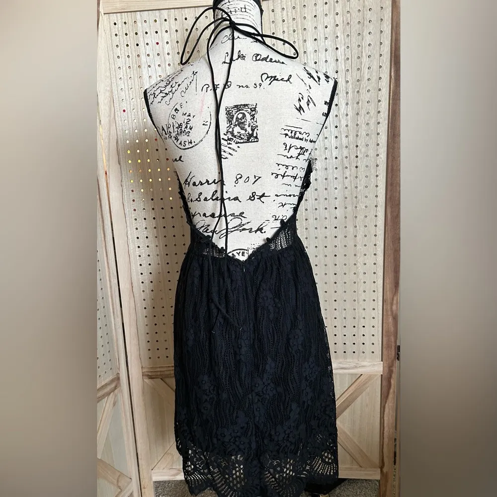 Women’s Lacey Halter Top Dress Adjustable String Tie Up Sz Lg - Image 5