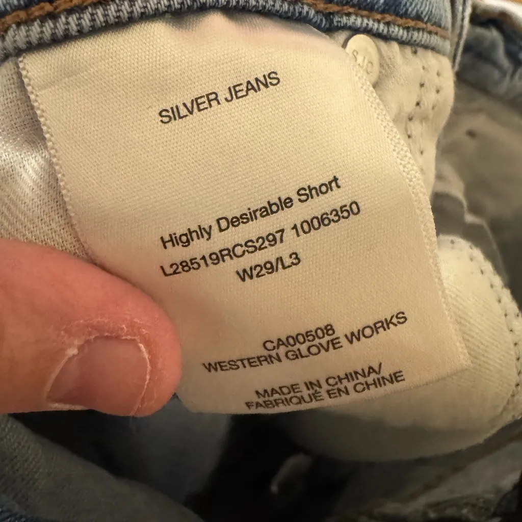 Silver Jeans Light Blue Distressed Jean Shorts - Image 3