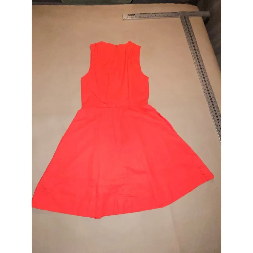 Gap Sleeveless ALine Dress Rose Bush Red Cotton Blend Size 02 - Image 8