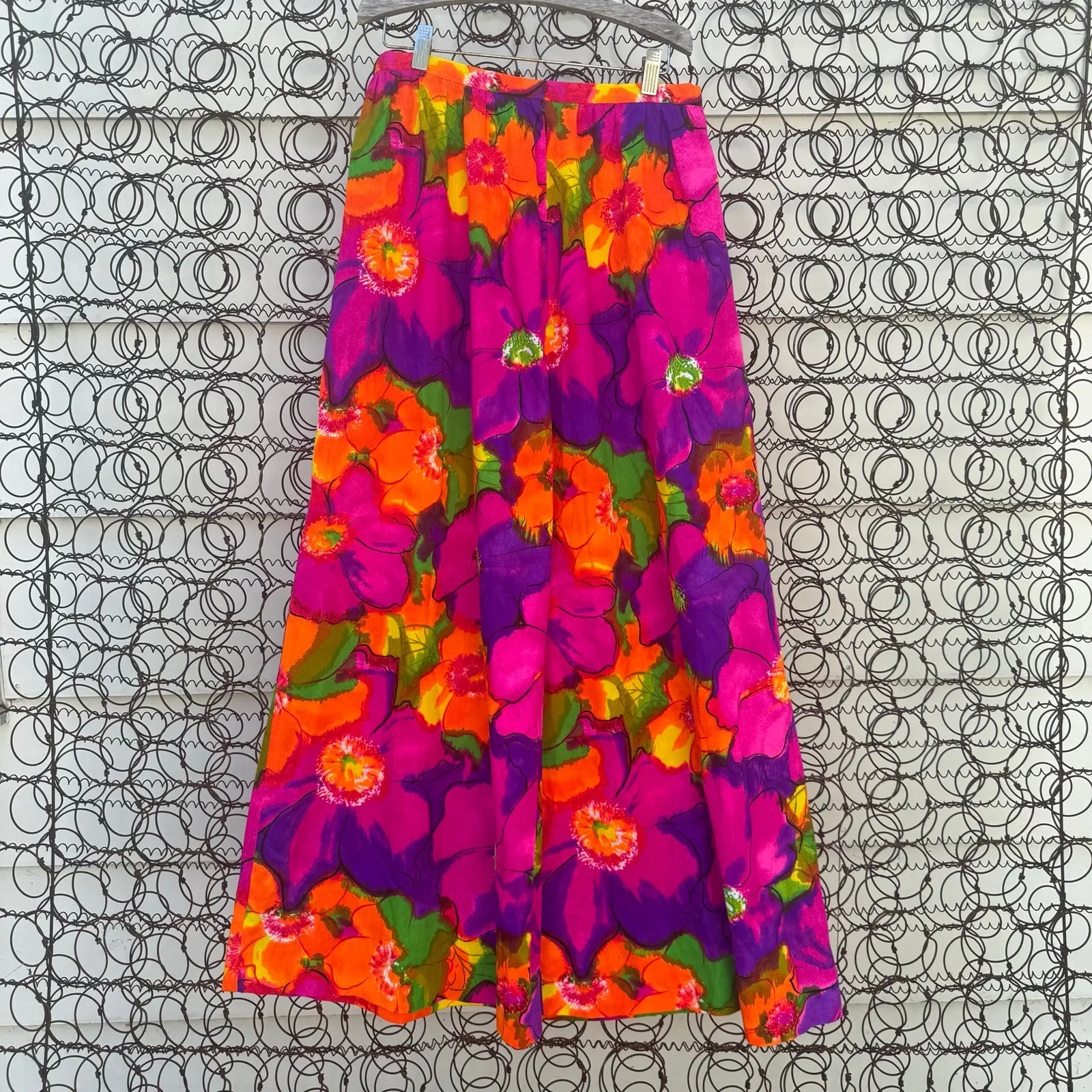 Vintage 60s Floral Psychedelic Dayglo Neon MOD Flower Power A - Image 4