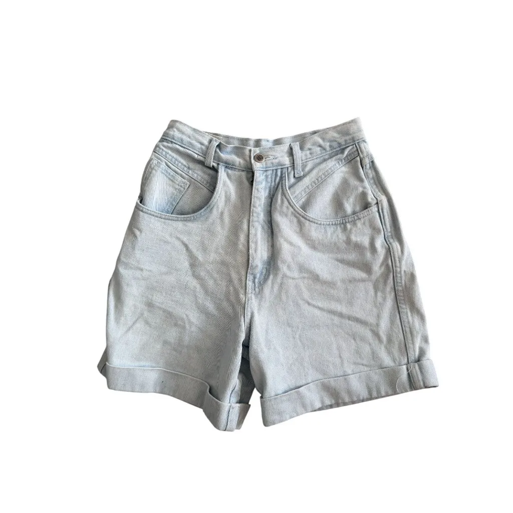 BILL BLASS Vintage Light Wash Cuffed 100% Cotton High Waist Jeans Shorts Size 6 - Image 10