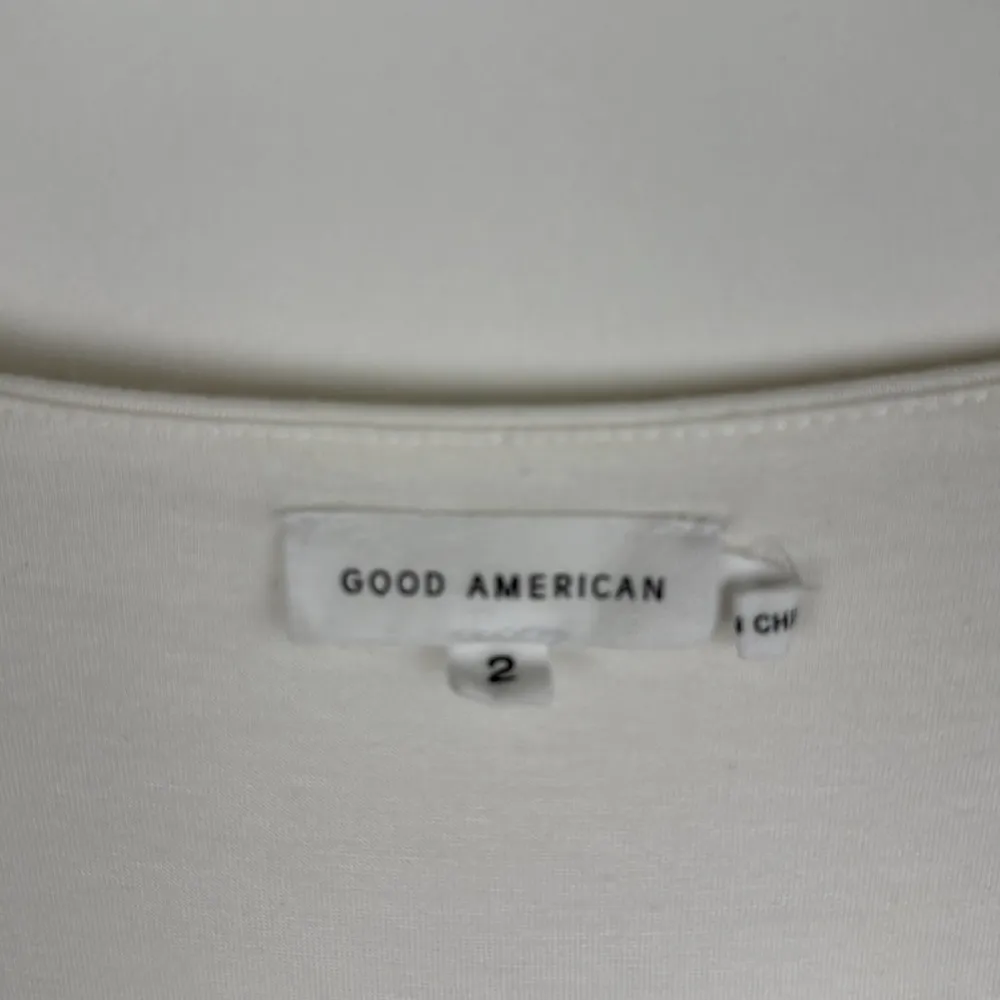 Good American Scuba Scoop Neck Bodysuit in White Size Medium (2) - Image 7