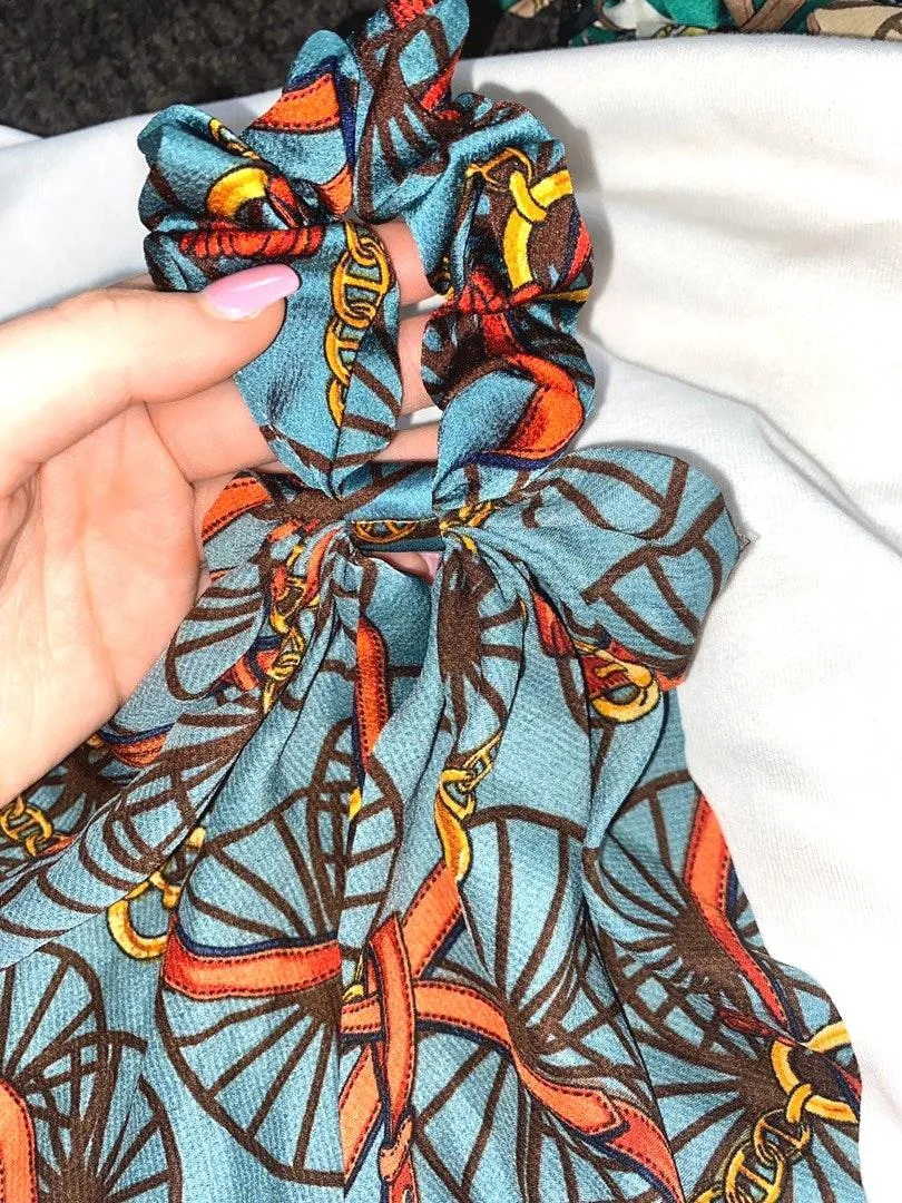 Hair Scarf Blue - Image 3