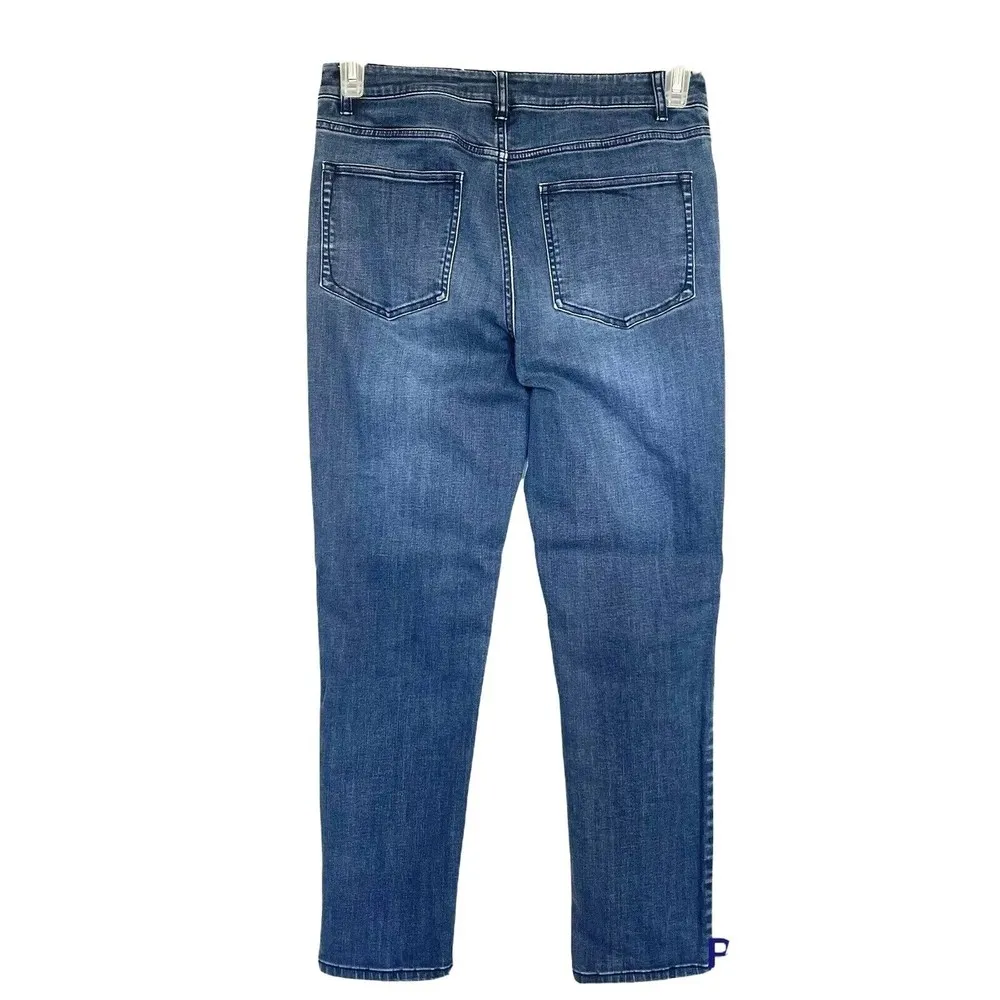 J jill Womens Smooth Fit Slim ankle  Denim Jeans Size 6 Mid Rise Skinny Blue - Image 2