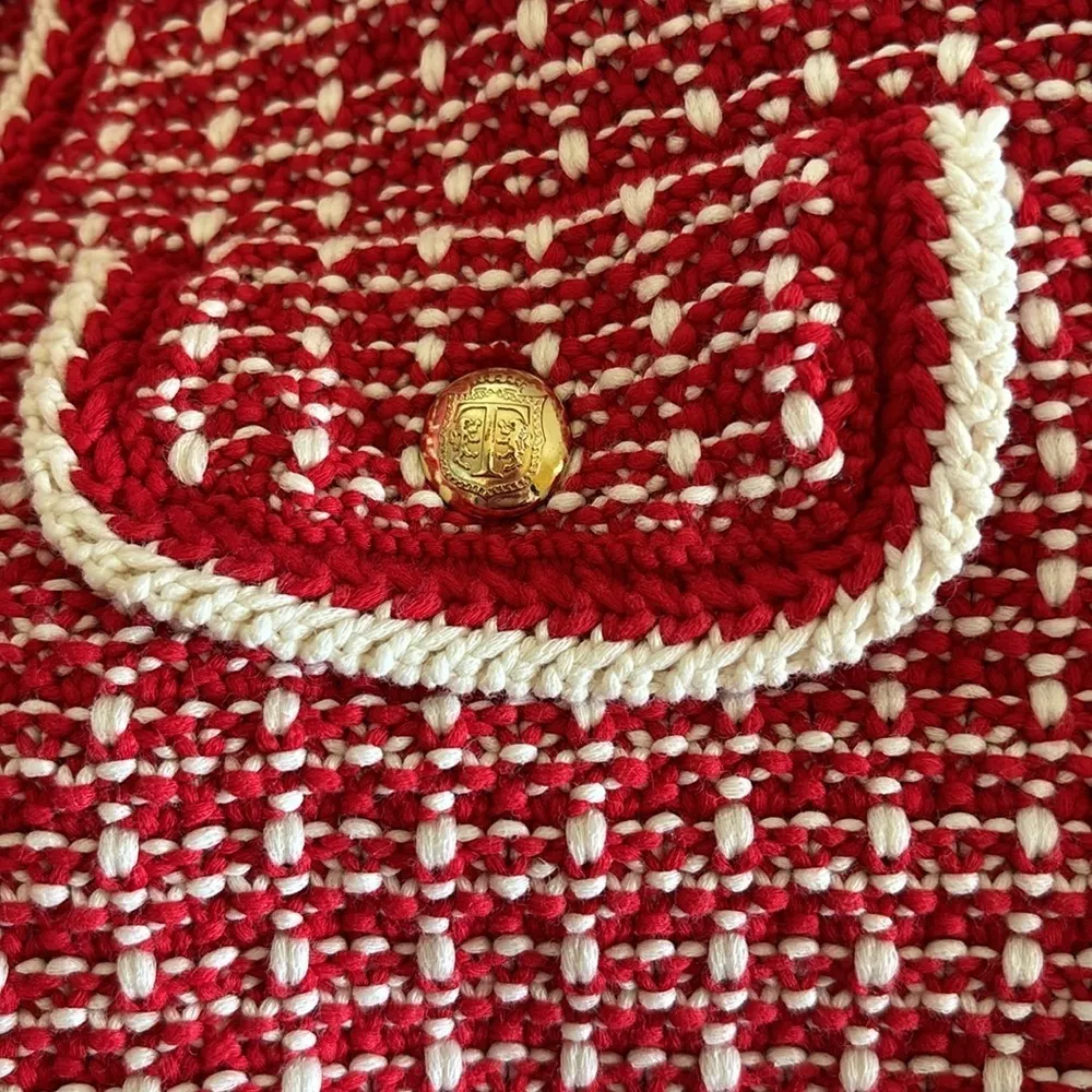 VTG Talbots Clueless Preppy Tipped Tweed Knit Cardigan Sweater Jacket Sz SP - Image 8