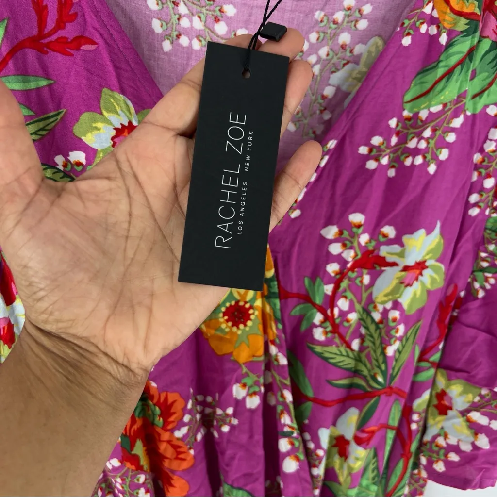 Rachel Zoe Floral Surplice V Neck Faux Wrap‎ Tie Waist Flutter Sleeve Blouse 2X - Image 10