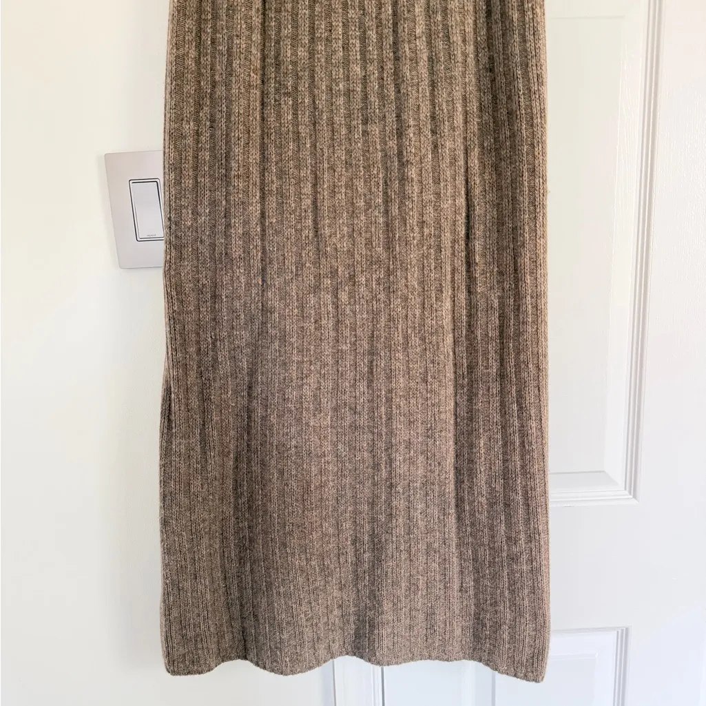 Christian Dior Vintage Maxi Skirt Wool Angora Small Brown Ribbed Quiet Luxury - Image 3