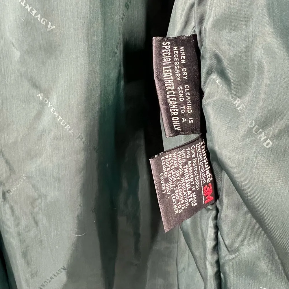 Vintage Wilsons Leather Adventure Bound Green Trench Coat Jacket - Image 14