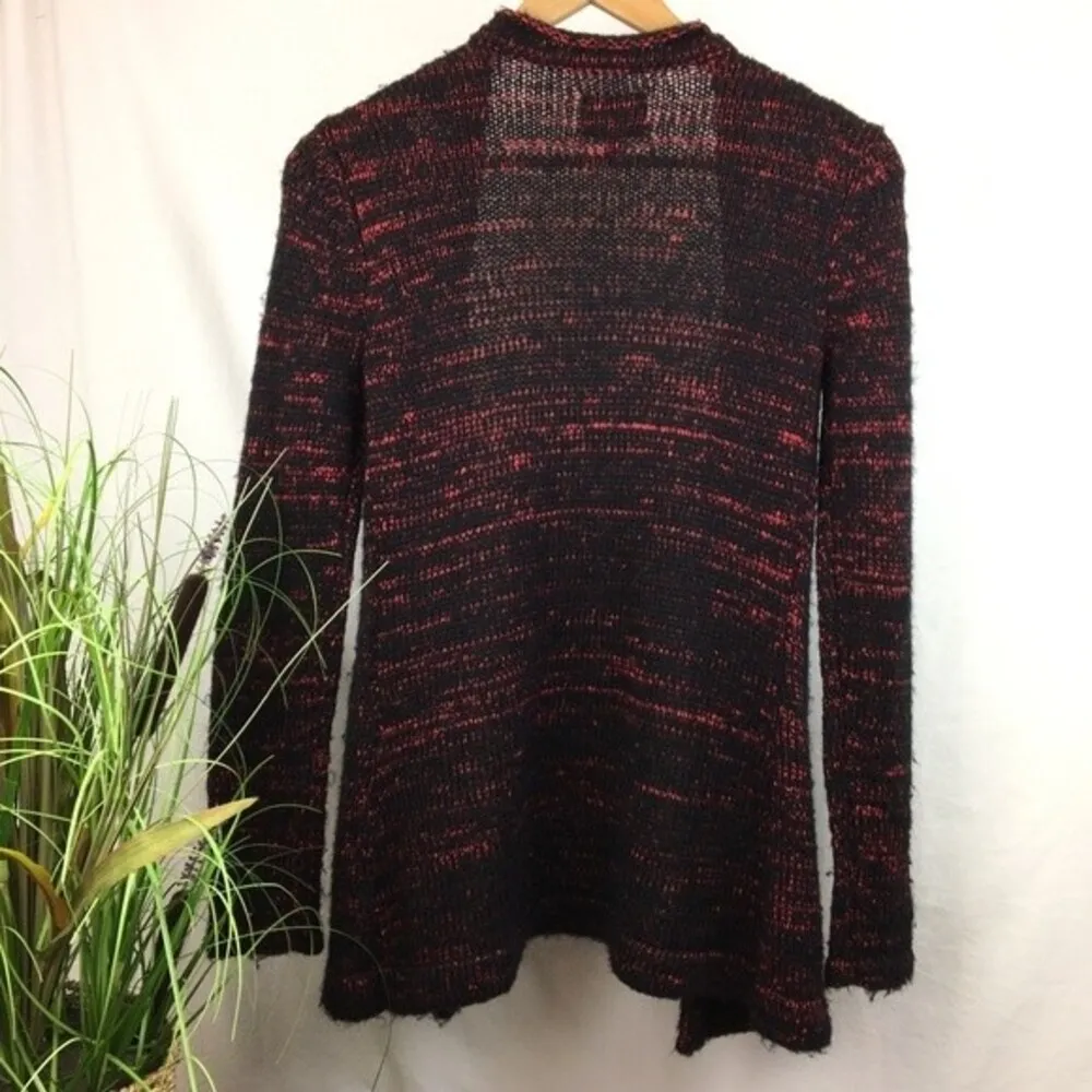 Narciso Rodriguez Design Nation Black & Red Long Sleeve Knit Open Sweater XS - Image 2