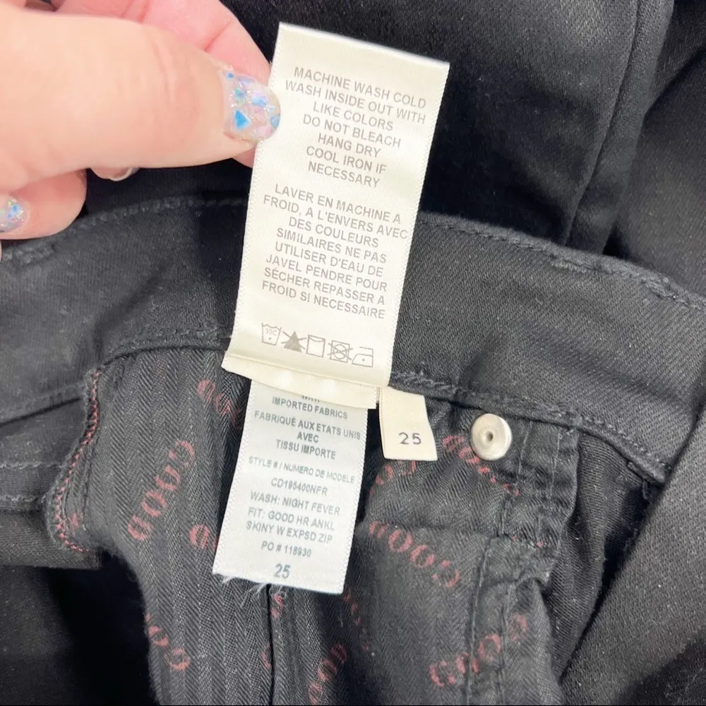 Alice & Olivia Good Hr Ankle Skinny Jeans With Exposed Zipper In Night Fever 25 - Image 5