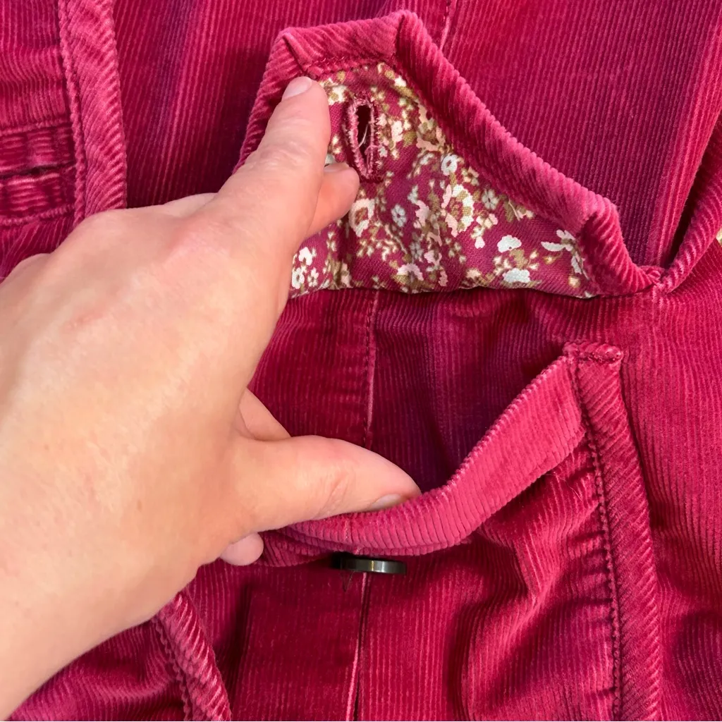 Vintage Gap y2k 00s hot pink corduroy lined button blazer jacket with pockets - Image 8