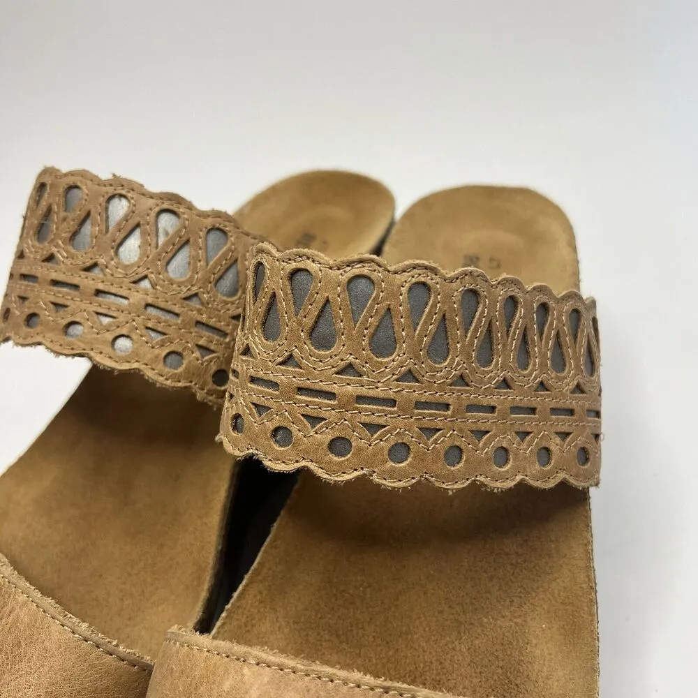 Naot Wedge Sandal Womens Sz 38/7 Tan Rise Cork Footbed Platform Adjustable Strap Brown - Image 6