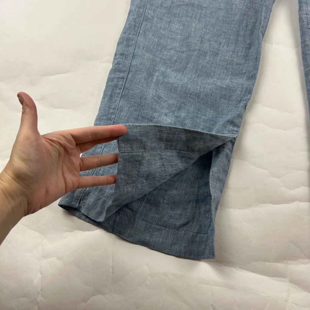 Athleta Blue Chambray Linen Cabo Wide Leg Pant 8 - Image 8