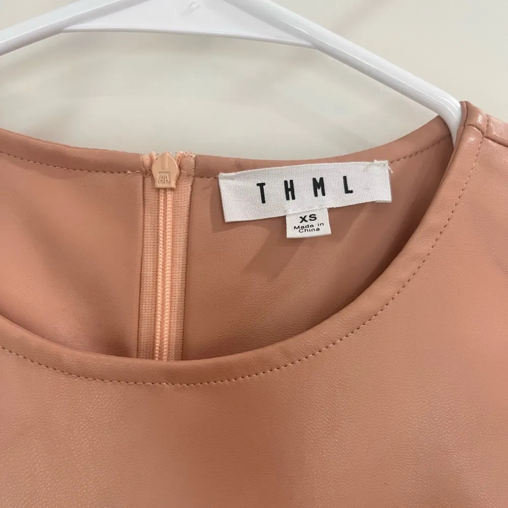 THML Pink Leather dress Size XS - Image 3