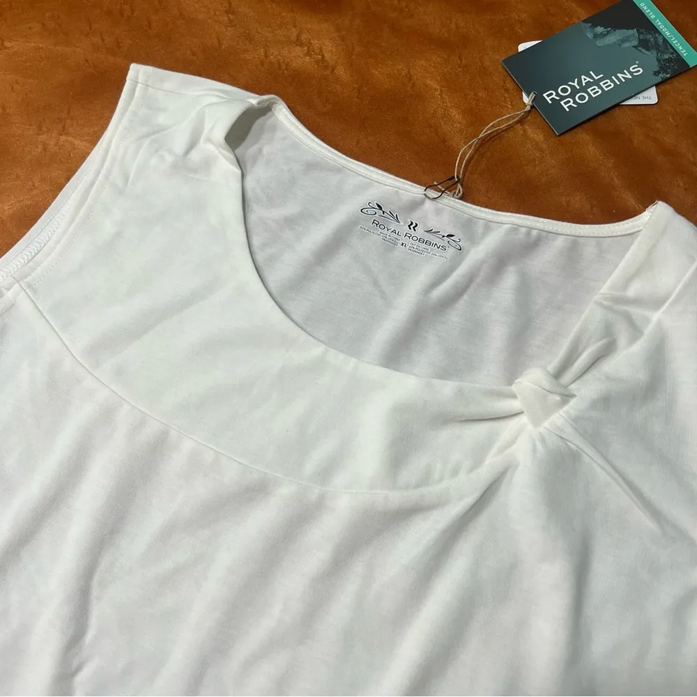 NWT Royal Robbins Essential Tencel White Sleeveless Tank Top XL - Image 3