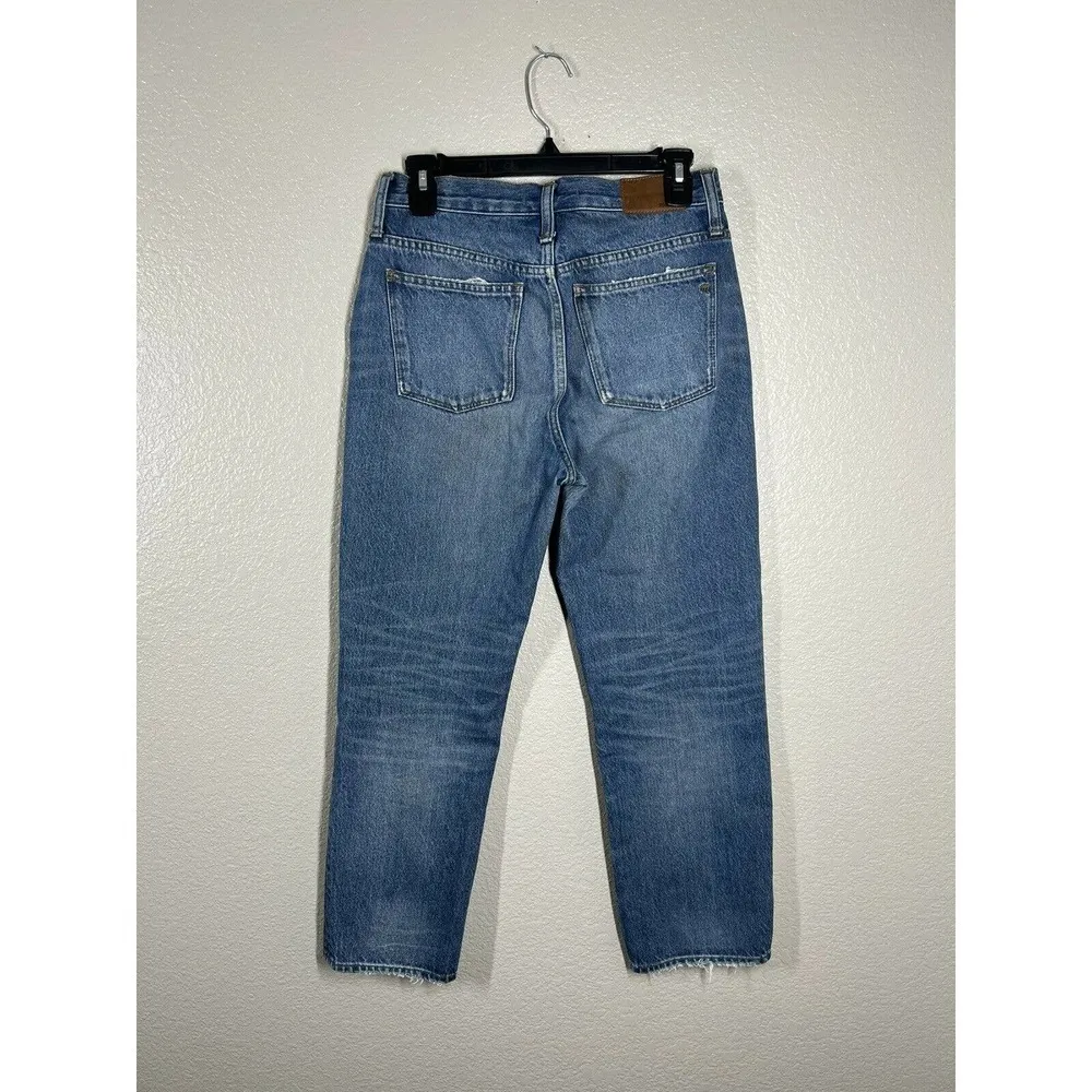 Madewell 26 Classic Straight Jean Rip Knee Edition Jade Wash - Image 3