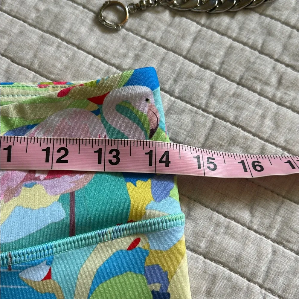 Tough mode colorful, flamingo print CrossFit workout micro athletic shorts M 6β Blue Size M - Image 7