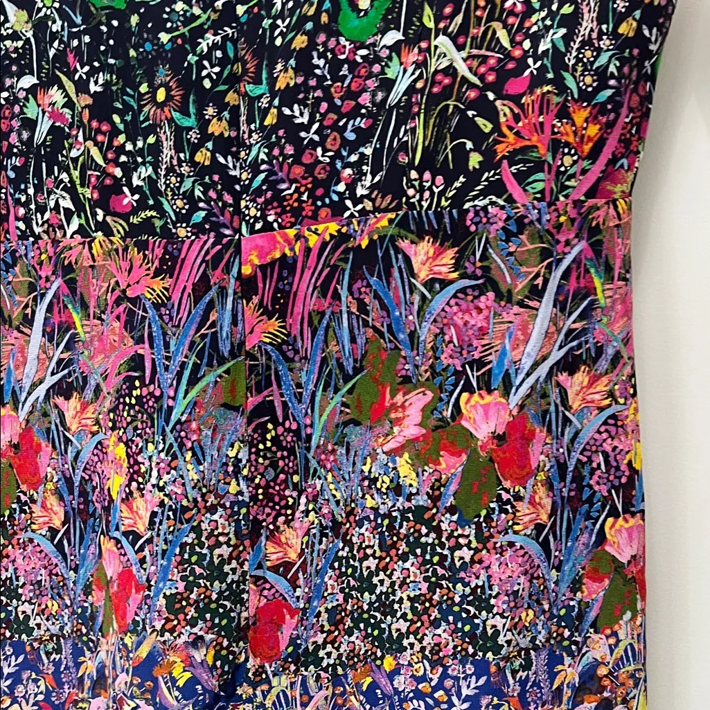 Maeve Larkspur Multicolor Vibrant Floral 100% Silk Chiffon Midi Dress - Size 0 - Image 14