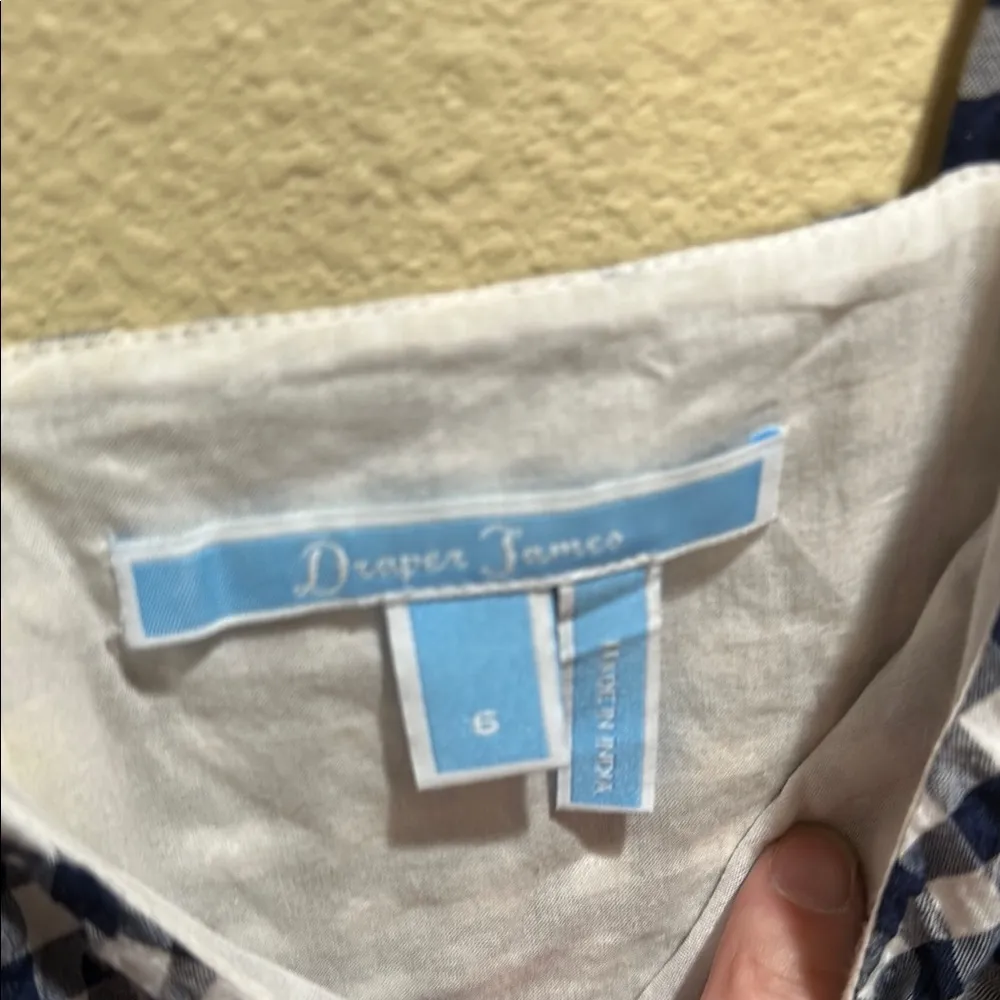 Draper James size 6 Blue and White Gingham Dress - Image 4