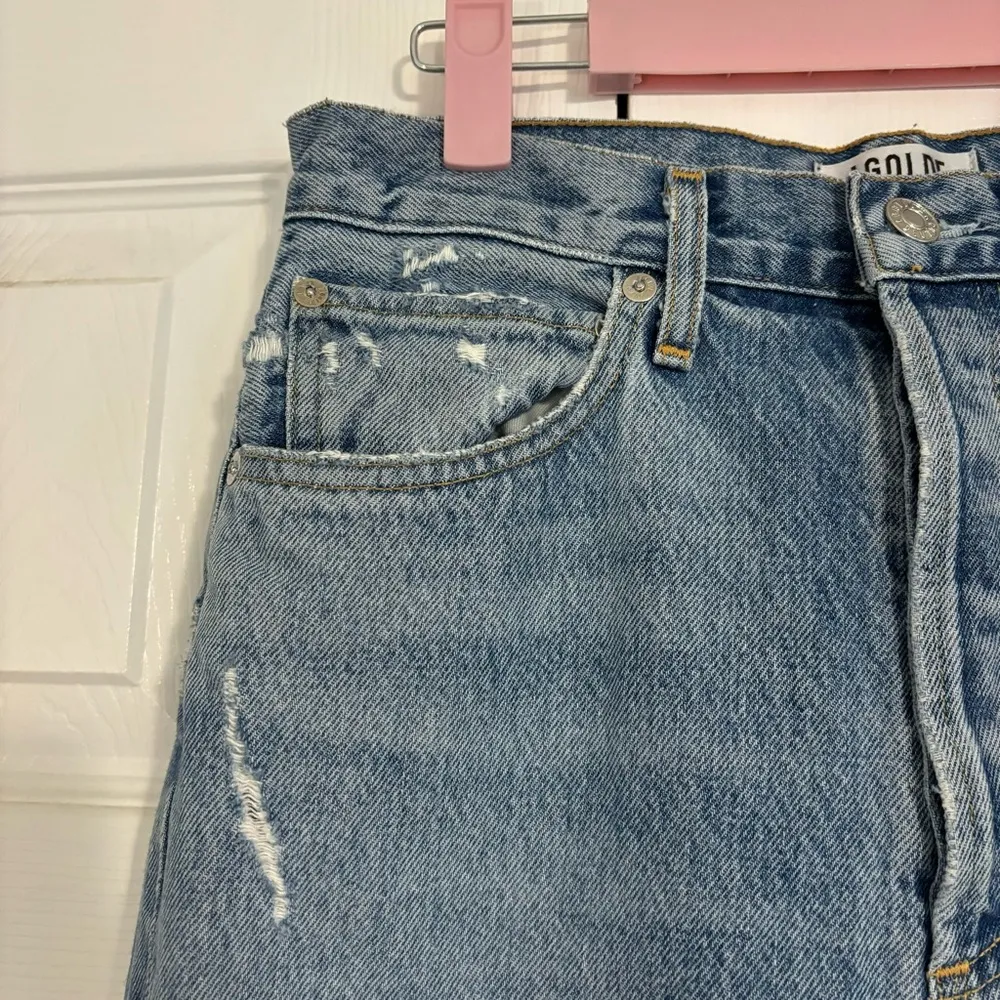 Agolde 90'S Mid Rise Straight Jeans Distressed - Image 9
