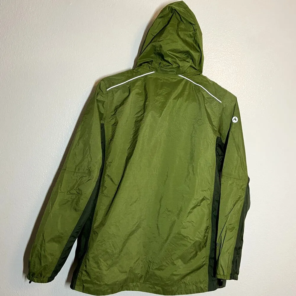 Marmot Snowboarding Ski Jacket Nylon Packable Full Zip Pocket Hooded Green XL - Image 4