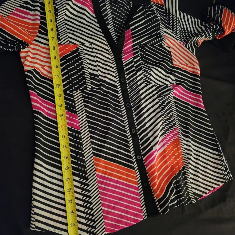 Attention Women's Multicolor 100% Polyester Long Sleeve Collared Top Shirt - Image 14