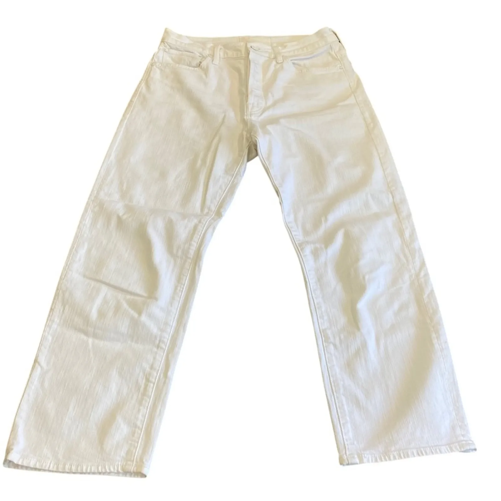 MOTHER The ditcher crop button fly totally innocent white jeans size 26 - Image 4
