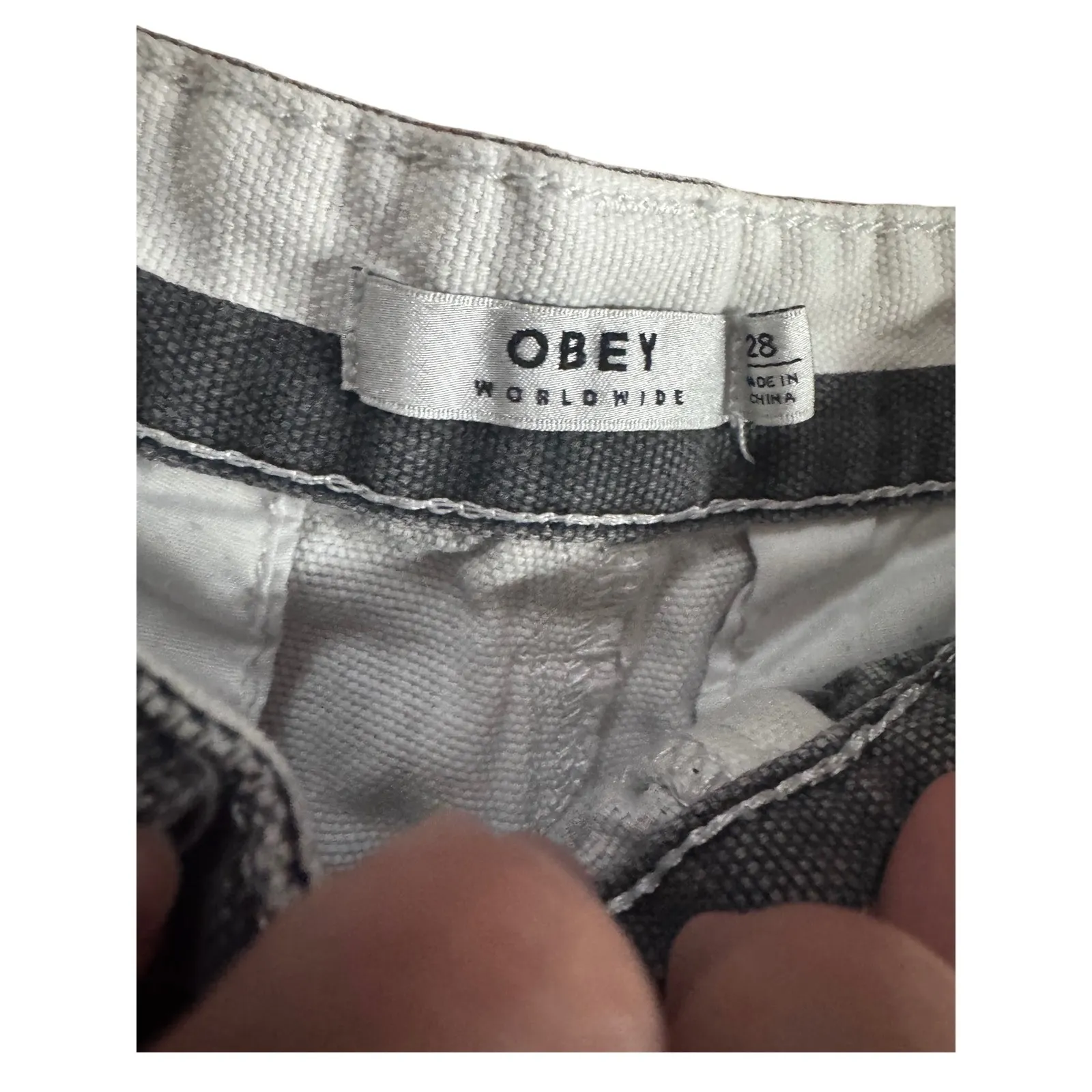 Obey Worldwide Striped Shorts Women's Size 28 Casual Everyday - Image 4