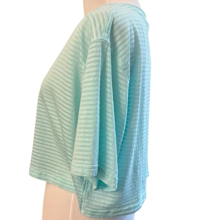 Lululemon Cortes Cropped T-Shirt – Shadow Stripe in color Ideal Mint - Image 7