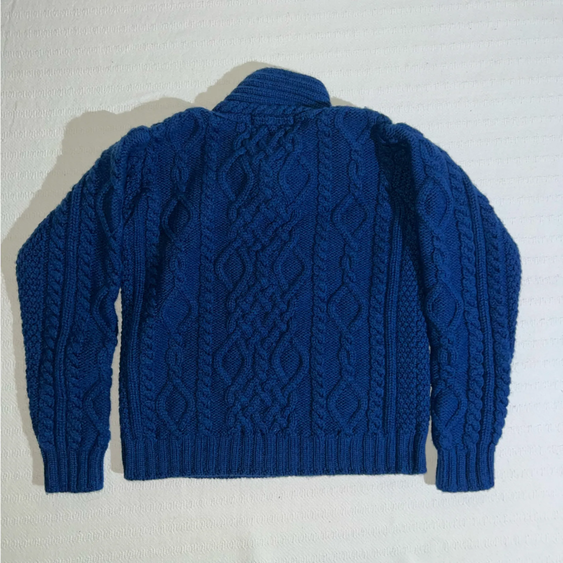 Aran Sweater Market Fisherman Wool Sweater Ireland Large Cream Blue Size XS - Image 4