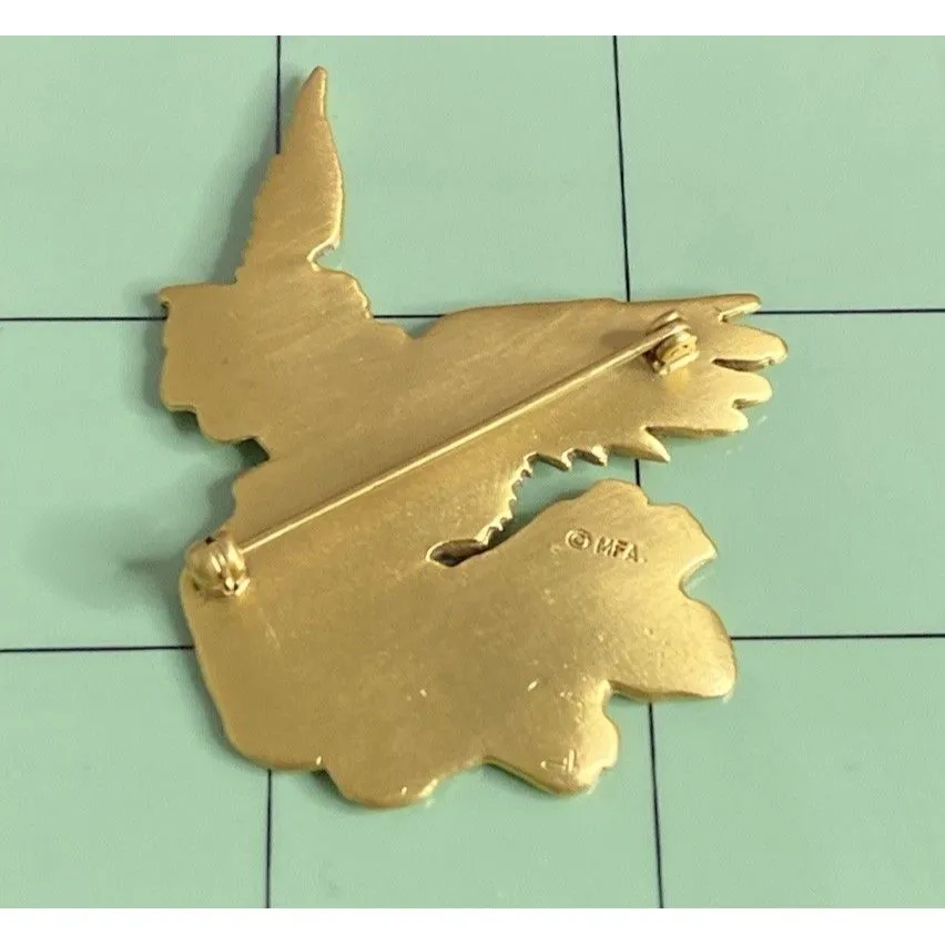 Vintage Signed MFA Angel Lady W/Wings Museum of Fine Arts Boston GoldTone Brooch Gold - Image 5