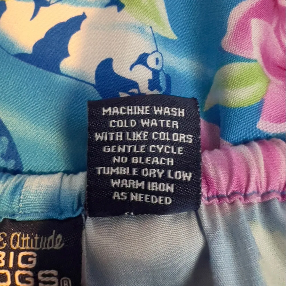 Big Dogs Size Small Floral Stretch Drawstring Waistband Pants Coverup Swimsuit - Image 5