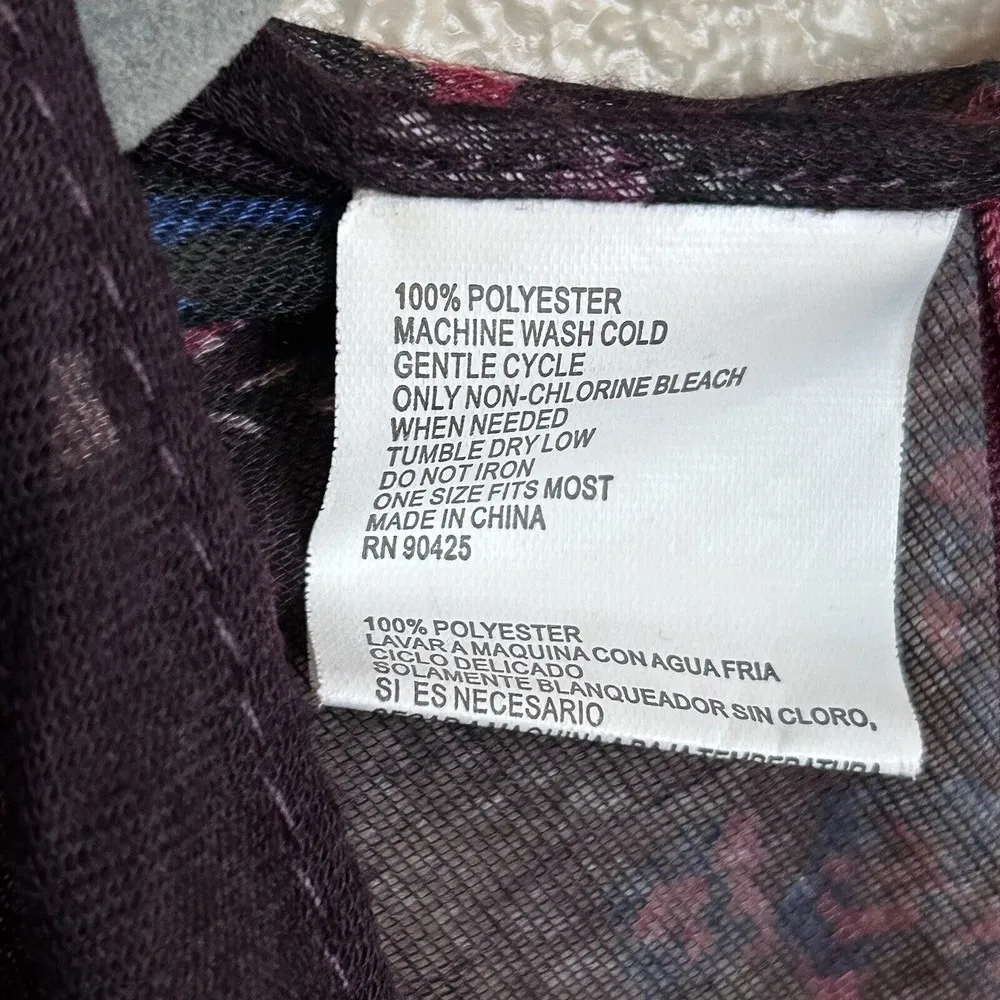 Floral Kimono‎ Top Fringe Hem Womens One Size Lightweight Duster Long Multicolor - Image 8