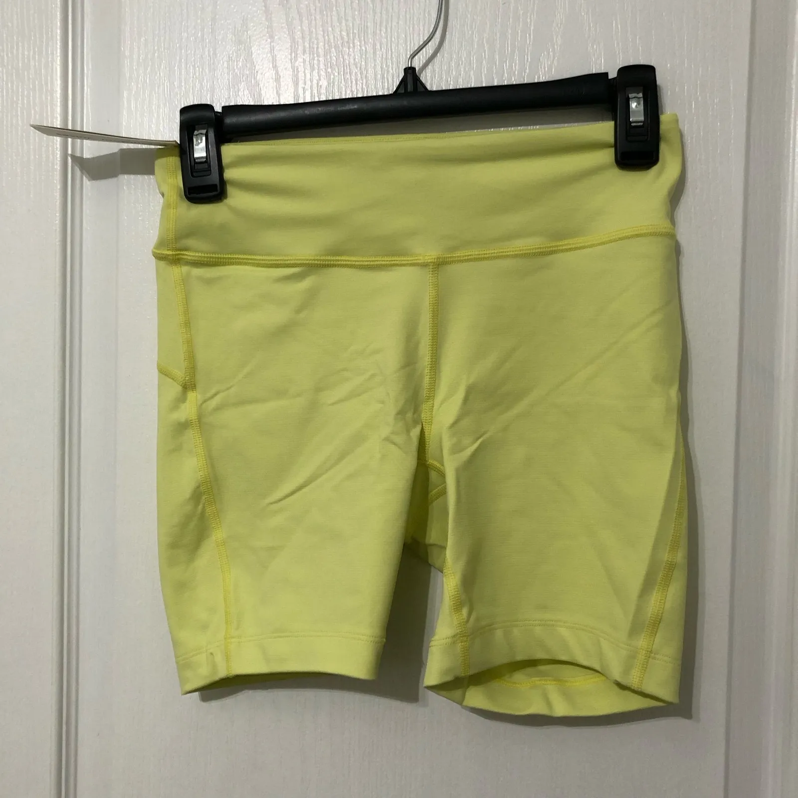 Outdoor Voices‎ Women's Biker Short Sz Small Lime Green Elastic Waist Activewear - Image 2