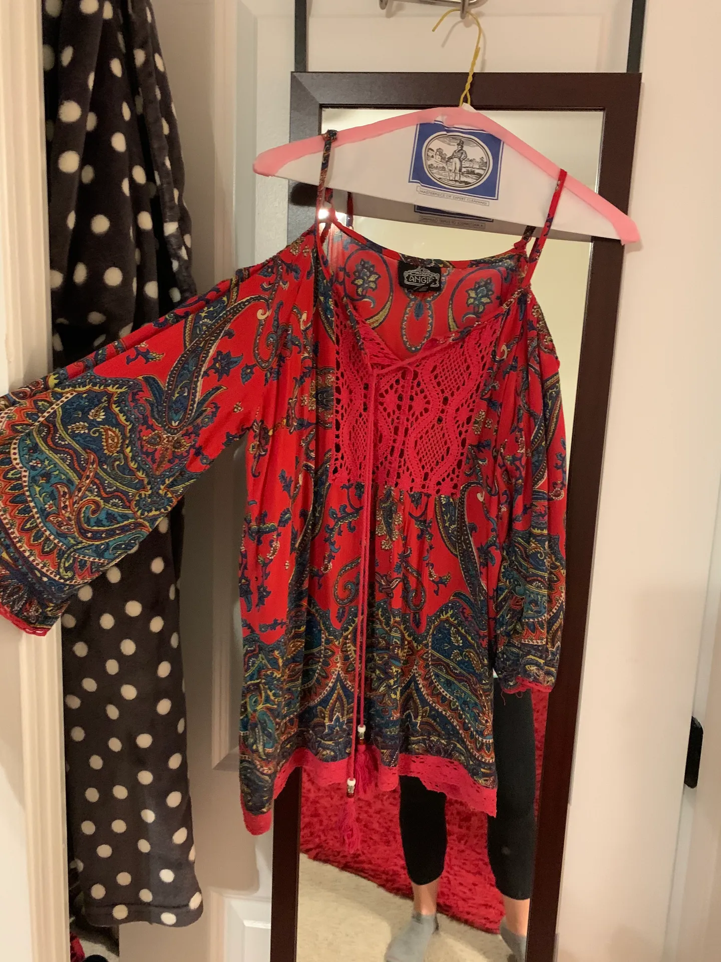 Boutique Cold Shoulder Bell Sleeve Top - Image 9