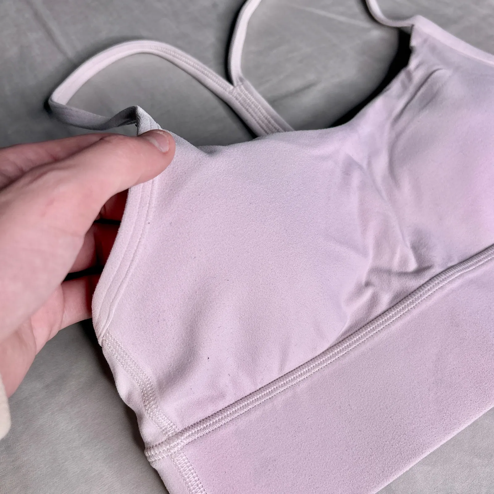 Lululemon Flow Y Nulu Longline Bra Light Support A-C Cup Flush Pink Size 6 - Image 4