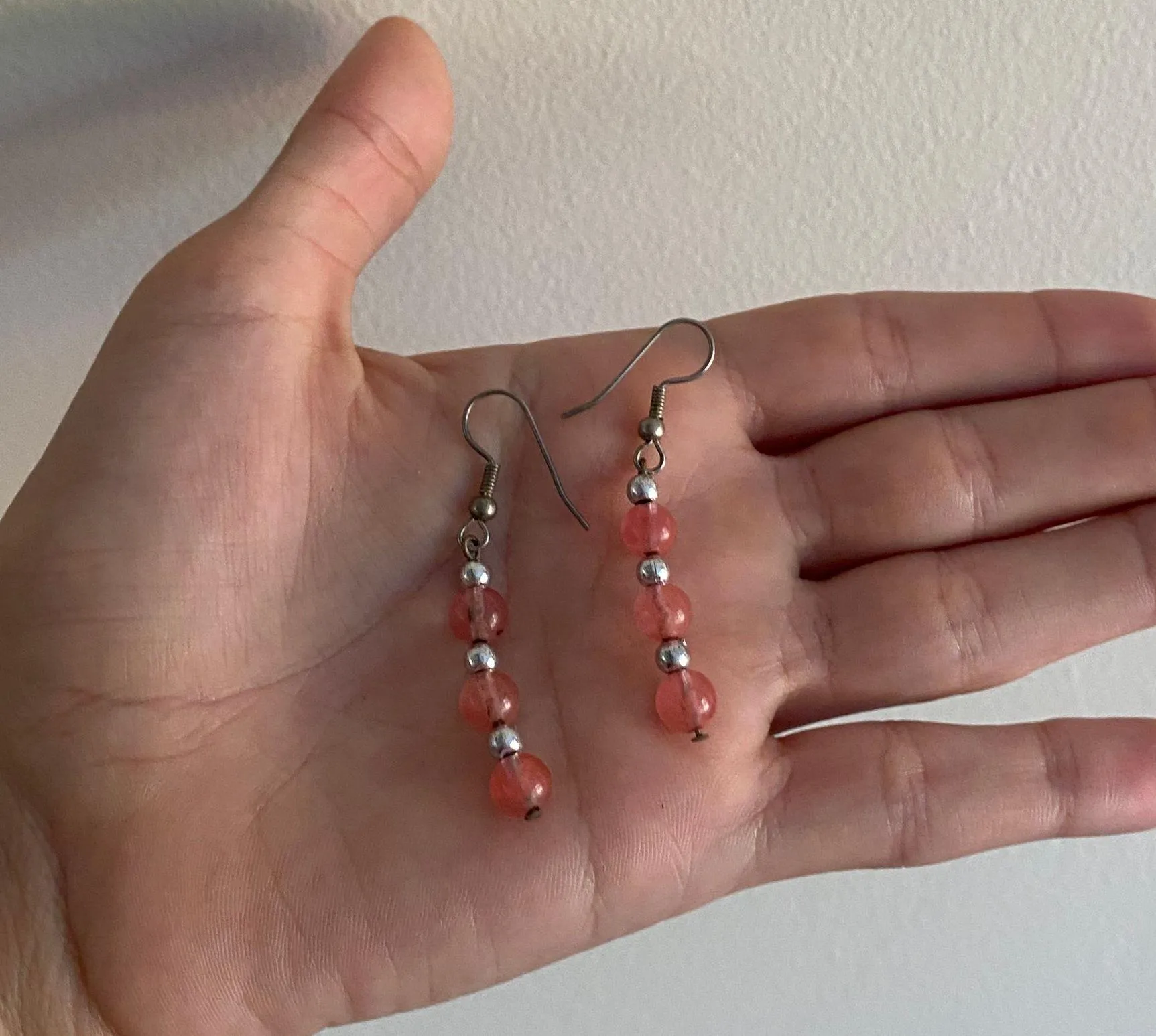 Pink Bead Y2K Earrings - Image 2