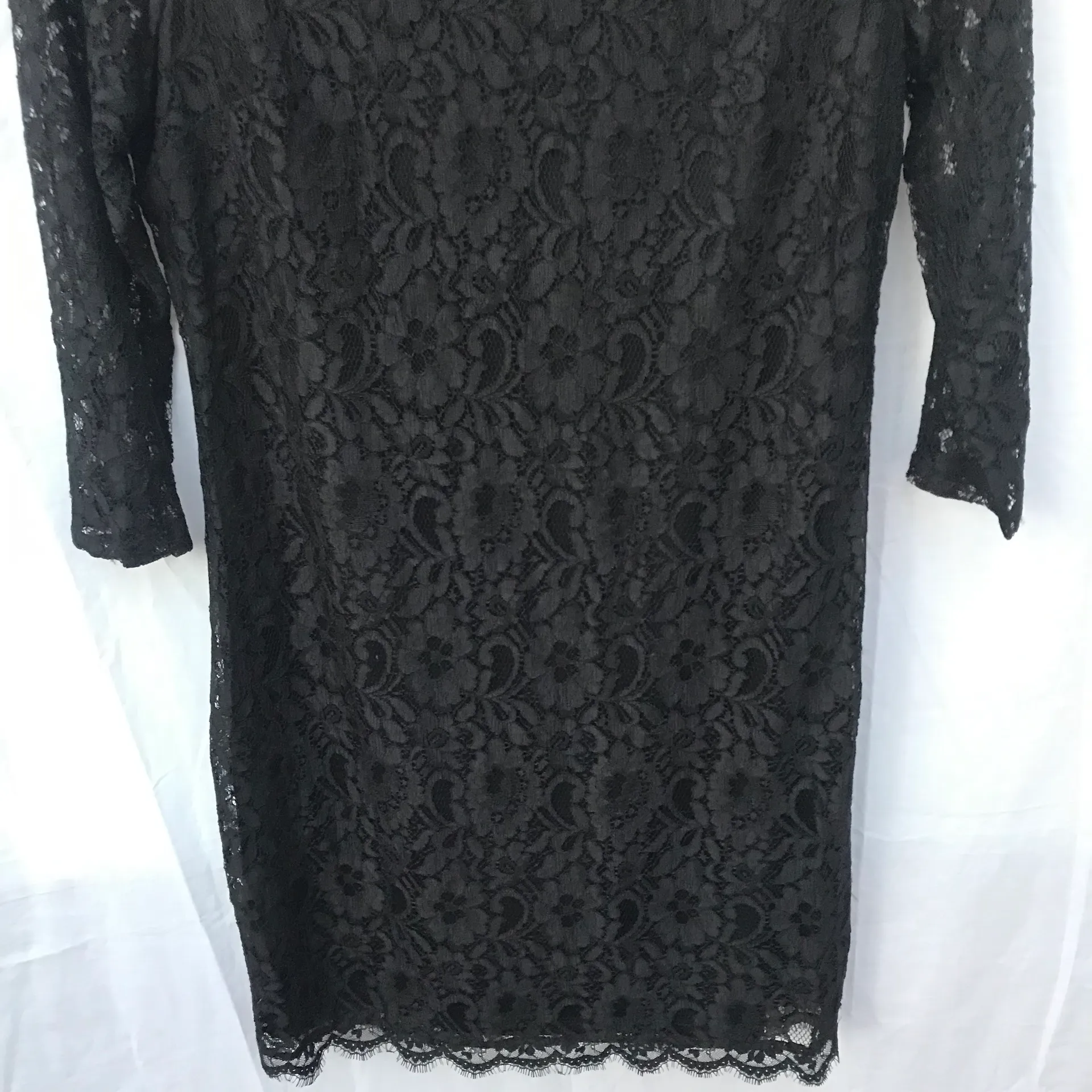NWOT 10  Formal Floral Little Black Dress Long Sleeve Women’s - Image 4