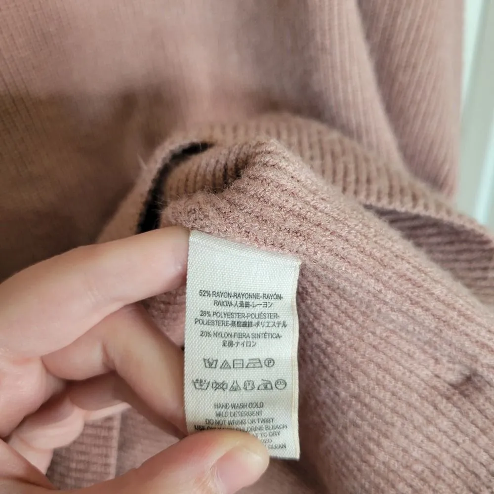 FREE PEOPLE Softly Structured Knit Tunic Dusty Mauve Size Small - Image 9