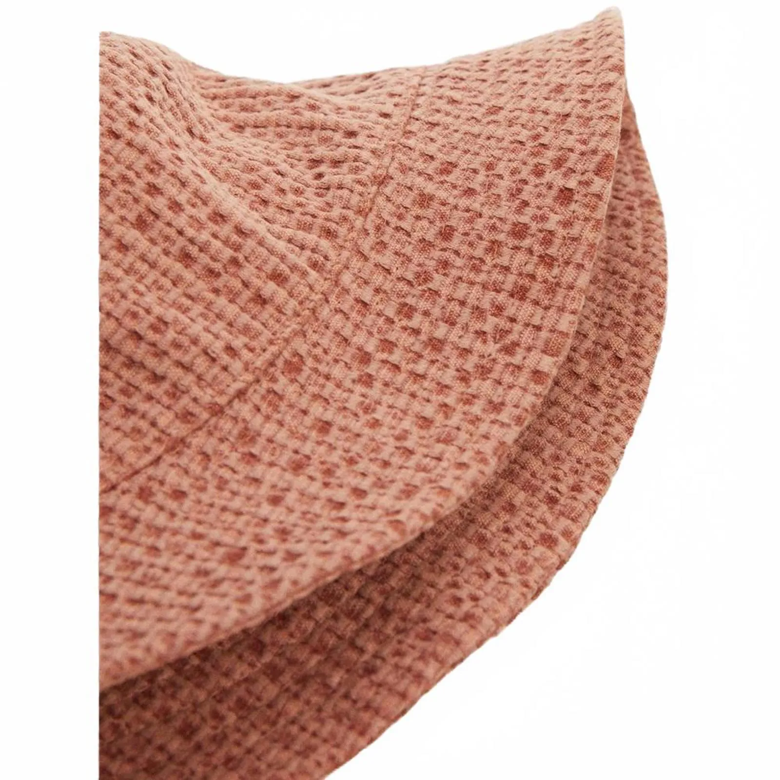 Mango Cotton Texture Bucket Hat CORAL ORANGE PINK NWT - Image 3