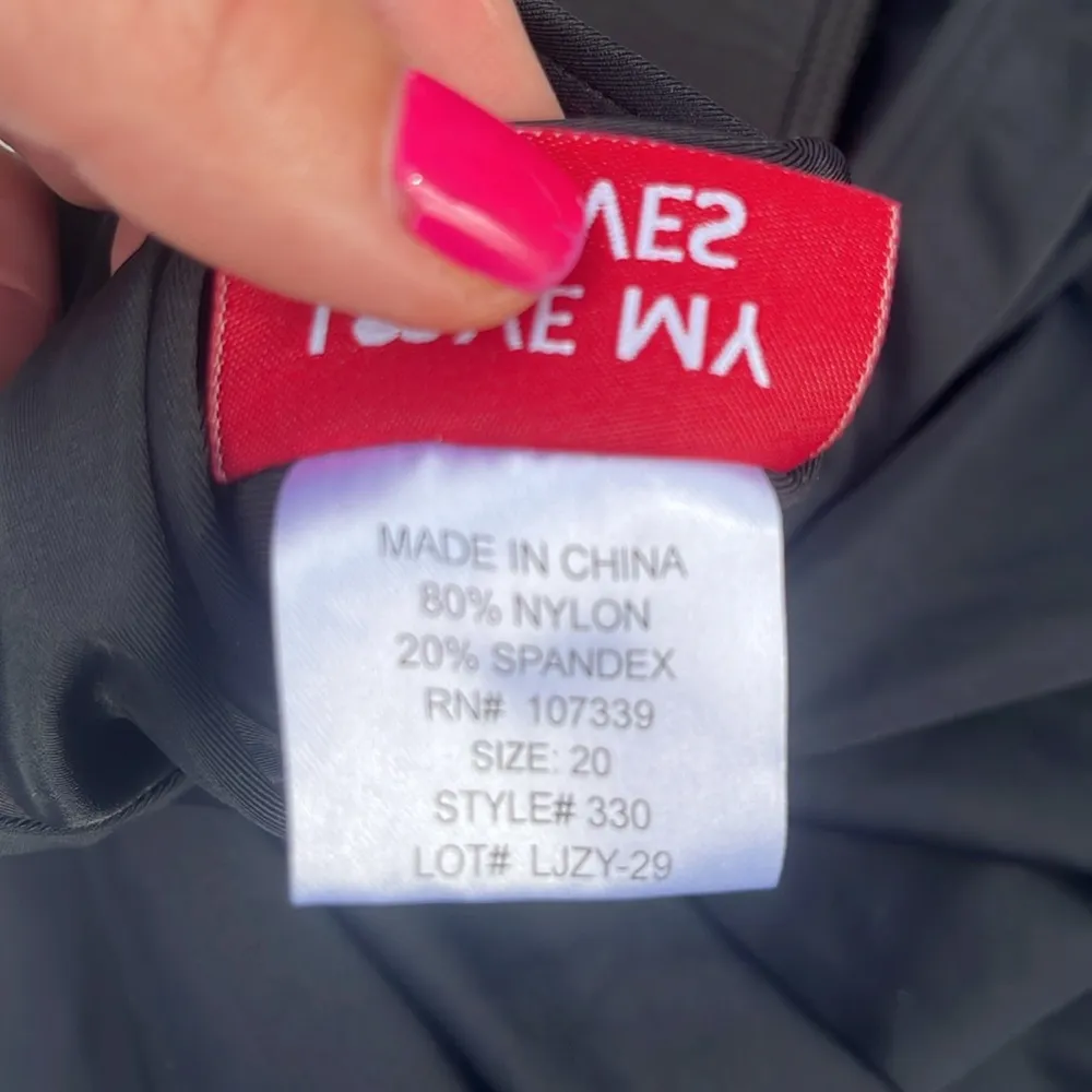 Love My Curves Handkerchief Swim top tunic padded cups plus size 20 black - Image 6