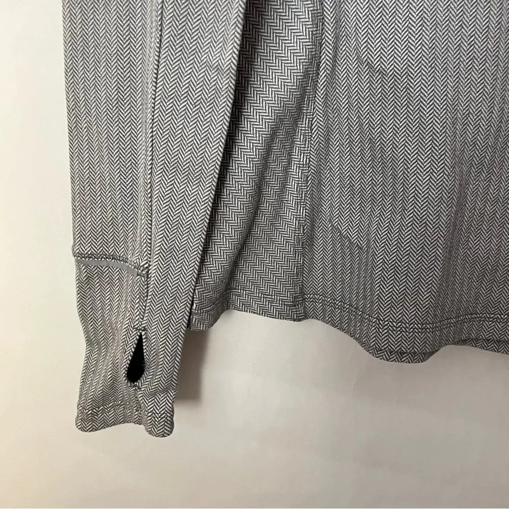 Lululemon Kanto Catch Me Long Sleeve Size 10 Sweatshirt Gray Herringbone Top - Image 8