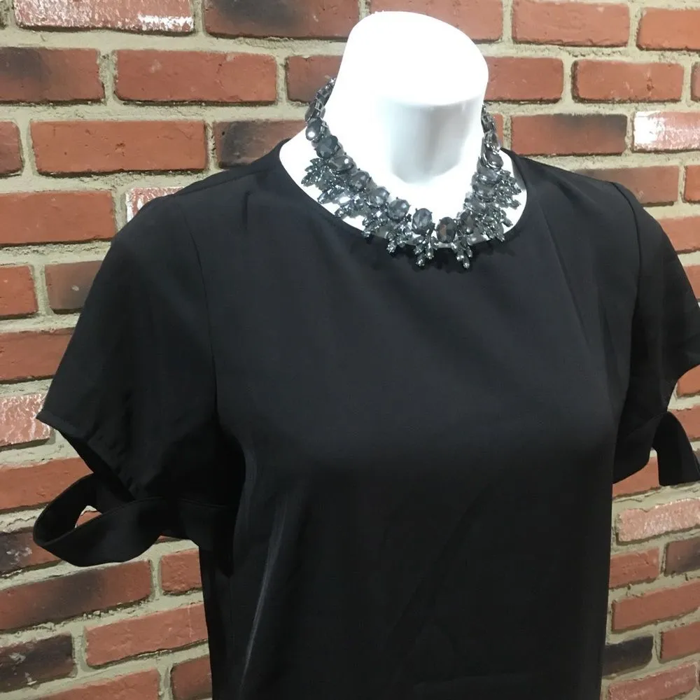 TOBI black shift dress Sz M Short Sleeve Little Black Dress - Image 2