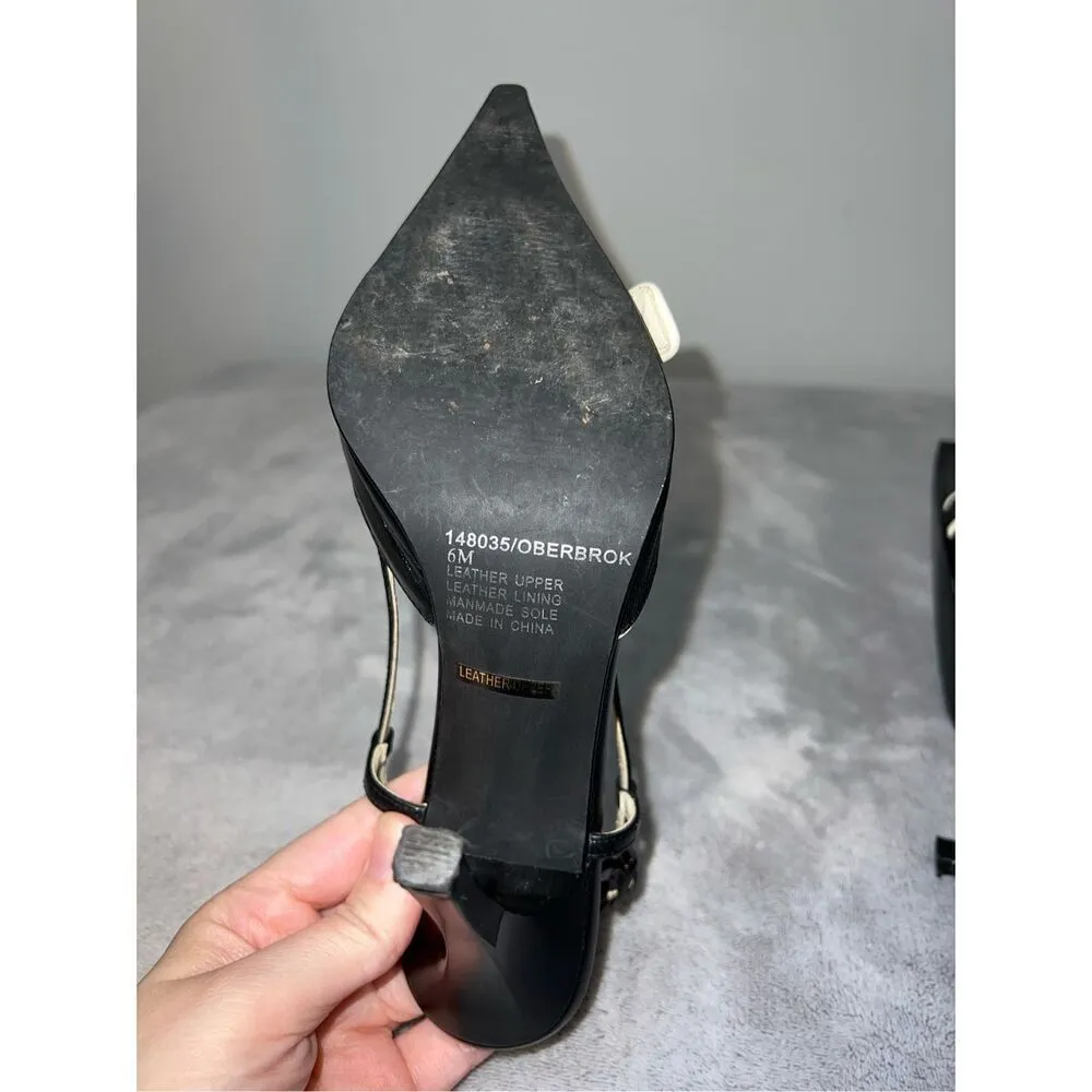 Franco Fortini Women’s Super Point  Heels 6 Cream/Blk - Image 5