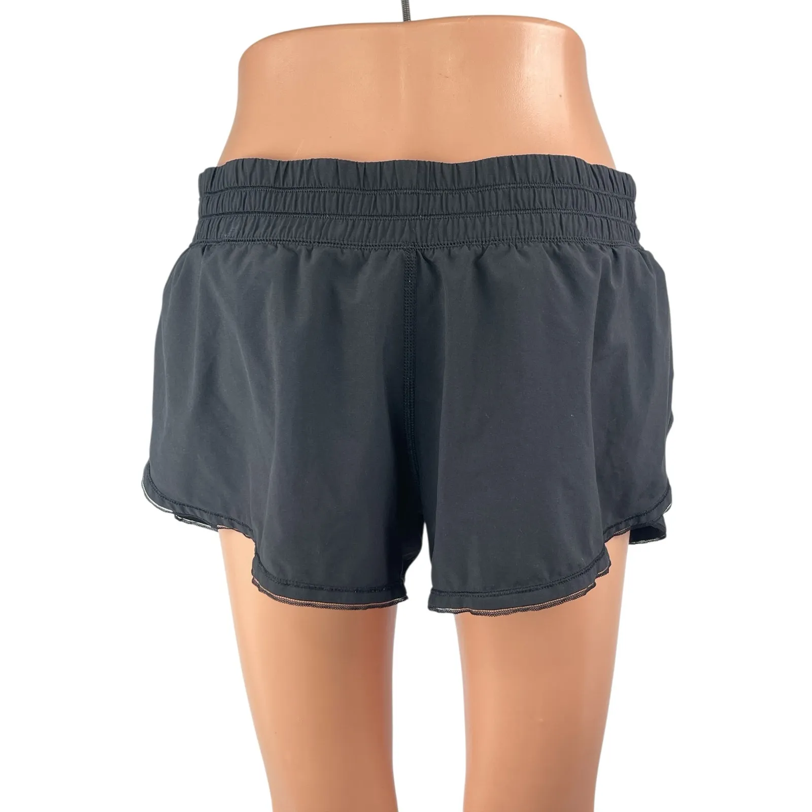 Lululemon Womens Black High Rise Elastic Waist Activewear Sweat Shorts Size 8 - Image 2